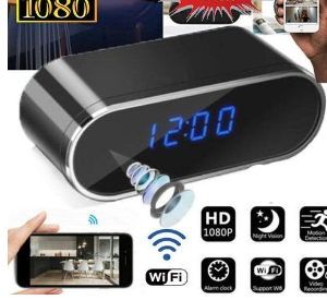 4K Ultra HD WiFi Enabled Motion Detection Alarm Table Clock Spy Camera with Clear Night Vision Audio Video Recorder Home Security Surveillance Monitor Cam for Discreet Indoor Monitoring