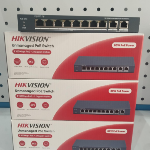 Hikvision 8-Port Unmanaged PoE Switch with 2 Gigabit Uplinks
